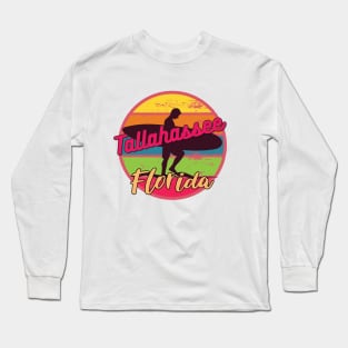 Tallahassee Florida Surfing Retro Sunset Long Sleeve T-Shirt